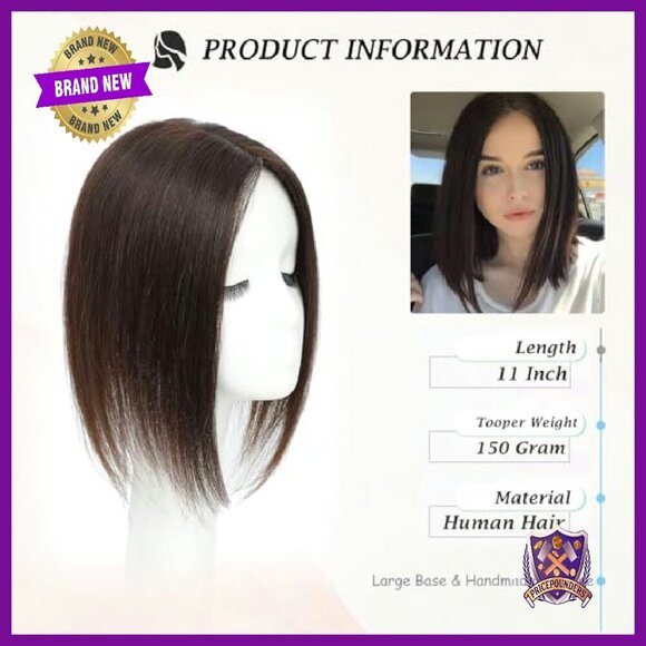 11 Inch Human Hair Topper For Thinning Hair Instant Volume main image 6
